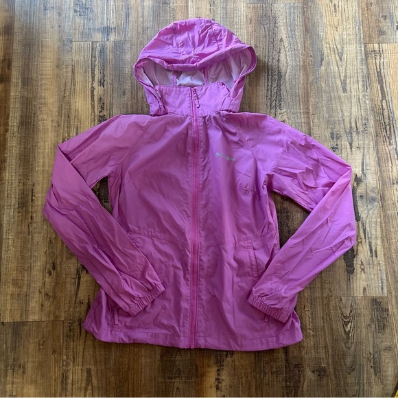 Columbia Arcadia Windbreaker Jacket Womens Small  Purple Hoodie Full Zip Outdoor - Picture 1 of 7